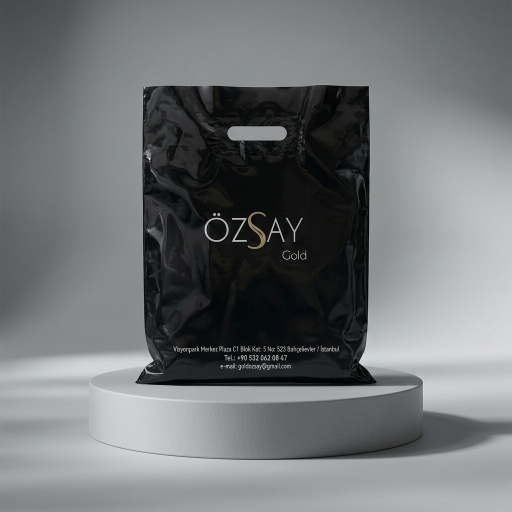 Özsay Gold Lüks Takviyeli Mağaza Poşeti